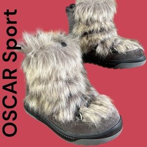 Oscar Sport-Après-Ski Winter Boots. Suede/Fur Boho Sz 8. Made in Italy. EUC!!!